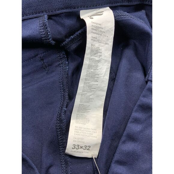 FABLETICS Pants 33x30 Mens Blue The High Side Chino Slim Fit Tapered Stretch - Picture 3 of 12